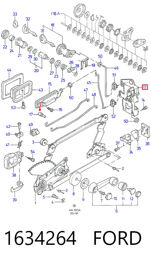 Cerradura de puerta Ford Escort IV (1986-1990)