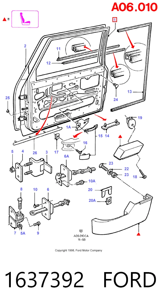 Puerta del conductor Ford Orion I sedán comprar en España