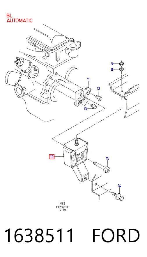 1638511 Ford Soporte de motor derecho