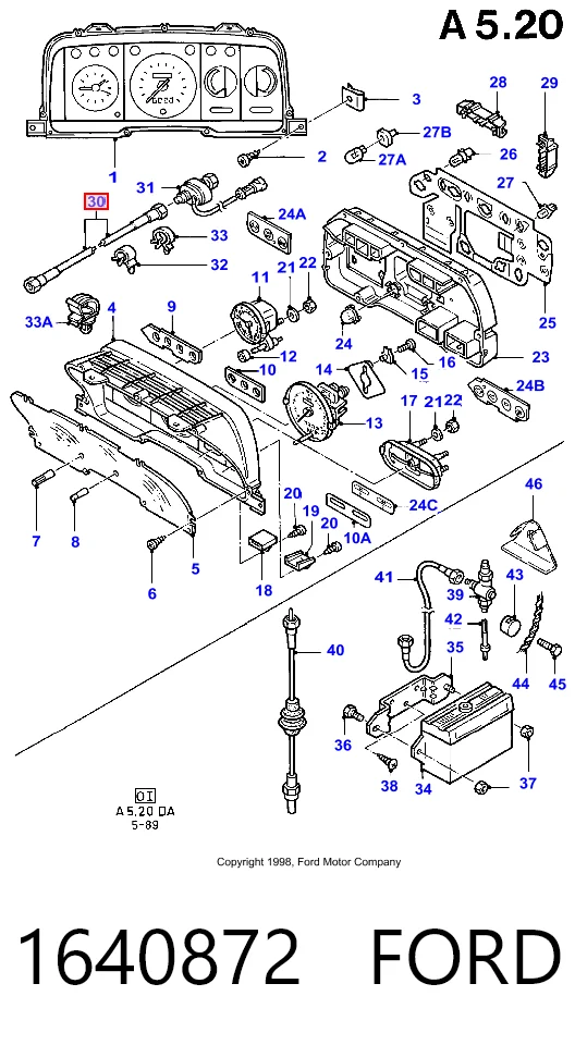 Cable de cuentakilómetros Ford Orion II (1985-1990)