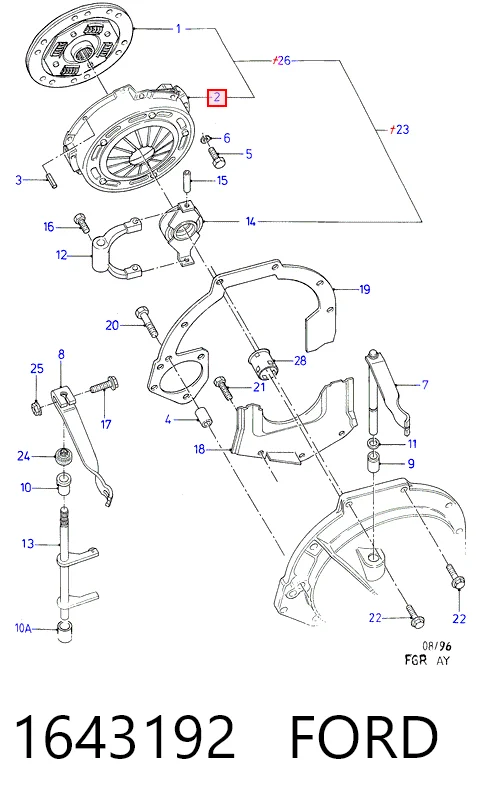 Plato de presión del embrague Ford Escort V