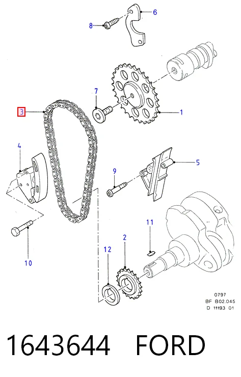 Cadena de distribución motor Ford Transit  (E)
