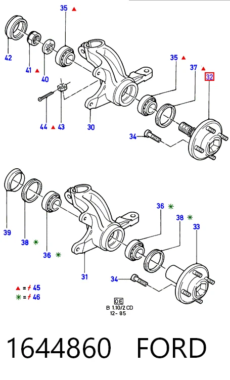 Buje de rueda delantero para Ford Sierra GBC