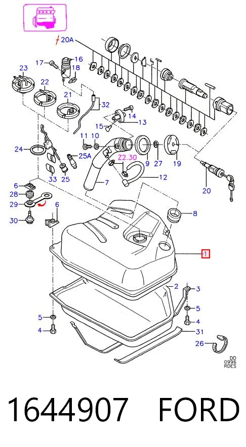 1644907 Ford Tanque de combustible