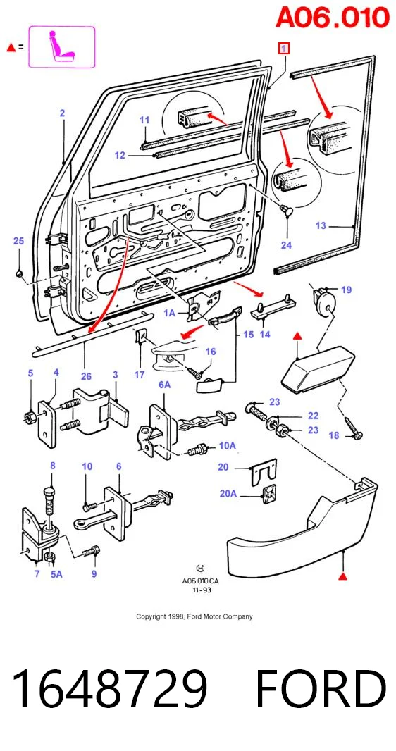 Puerta del conductor Ford Orion I (AFD)