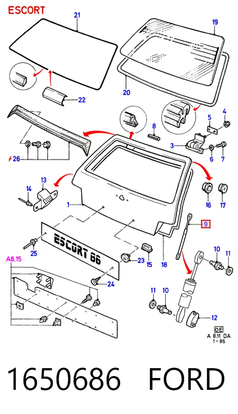 Amortiguador de maletero Ford Escort III desde 15,12 €