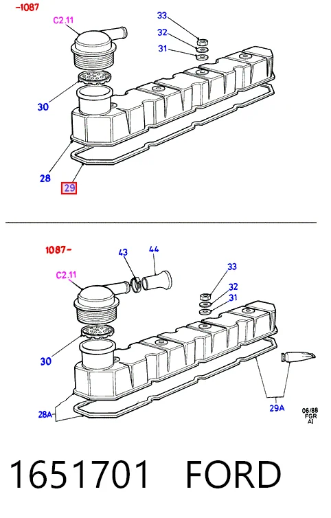 Junta de balancínes para Peugeot 505  551A