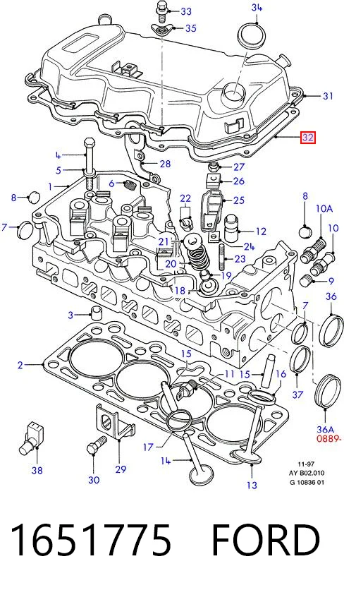 Junta de tapa de válvulas para Ford Escort III (ALD)