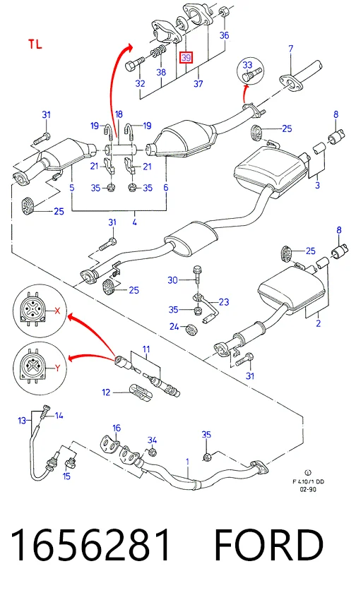  Junta de escape Ford Escort 7