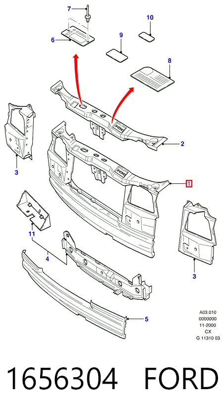 Comprar Panel de soporte del radiador y montaje de faros Ford Fiesta III GFJ a bajo precio