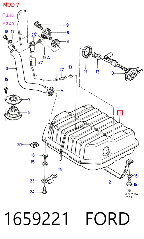 Depósito de gasolina para Ford Escort AVF