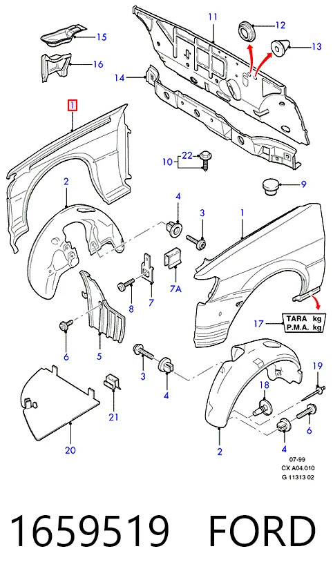 Comprar Aleta Ford Fiesta COURIER F3L, F5L