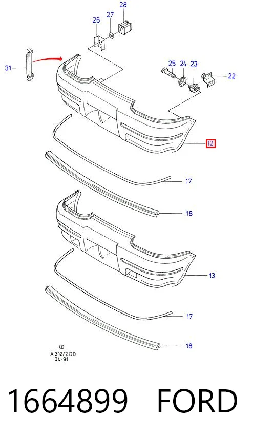 Parachoques Ford Sierra  (BNG)