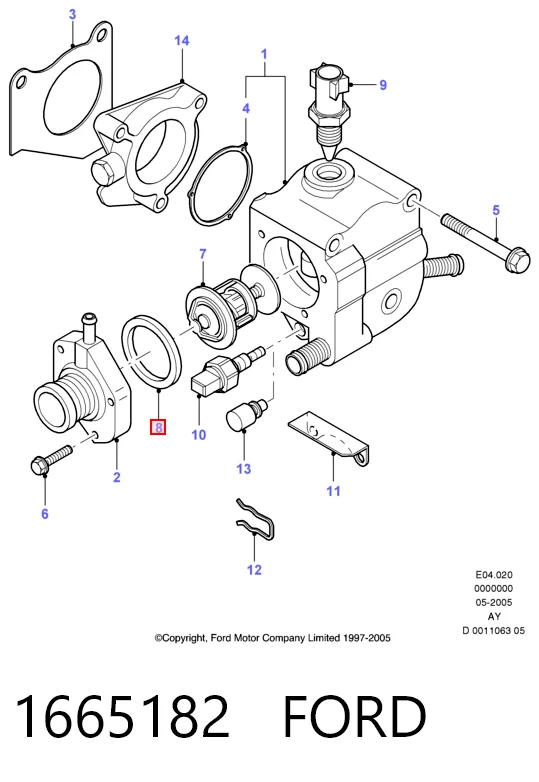 Junta termostato para Ford Transit IV E