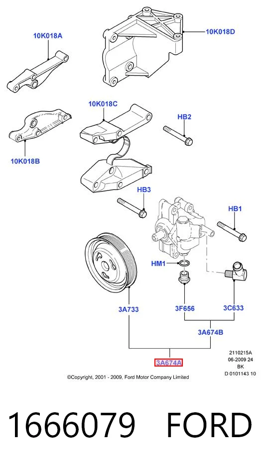 1666079 Ford Bomba hidráulica de dirección