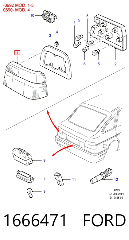 Piloto trasero derecho Ford Escort VII hatchback (GAL, AAL, ABL) (1995 - 1998) precio, desde 39,20 EUR