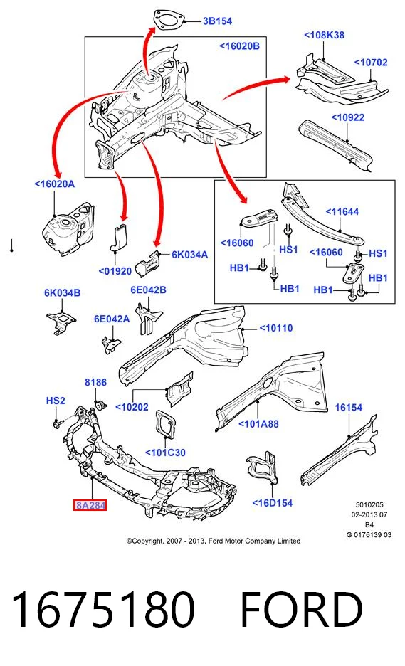 Soporte de radiador para Ford Focus DA, HCP, DP