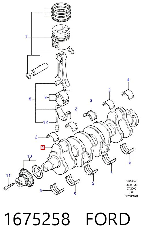 1675258 Ford Cigüeñal