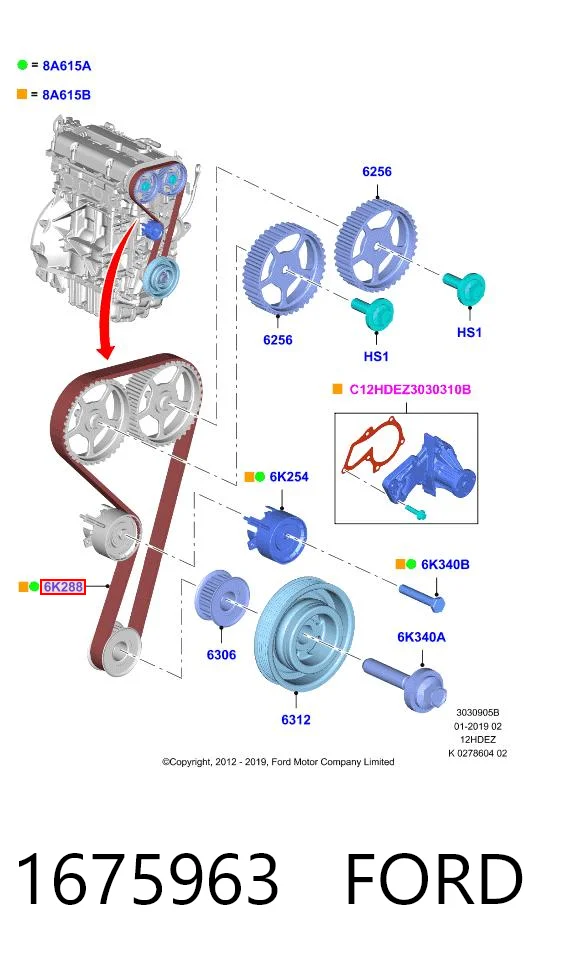 1675963 Ford Correa dentada