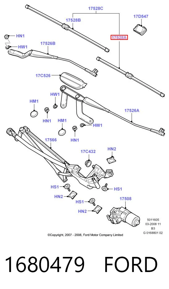 Limpiaparabrisas posterior Ford Mondeo IV (CA2)