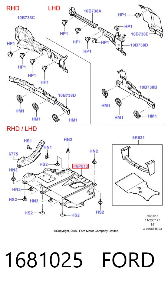 Comprar Protección de cárter Ford Focus II DA, HCP, DP a bajo precio