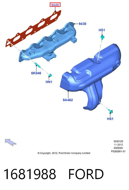 Junta colector joint para Ford Kuga I CBV