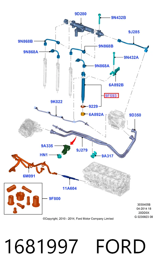 1681997 Ford Inyector de combustible