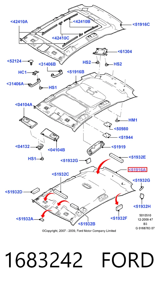 Comprar Guarnecido de techo Ford C-Max DM2 a bajo precio
