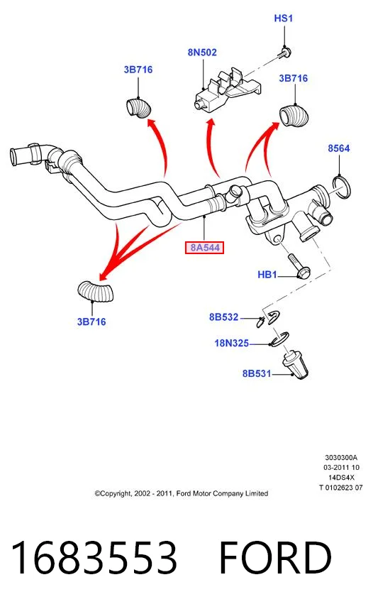 Manguito de radiador para Ford Fiesta  ()