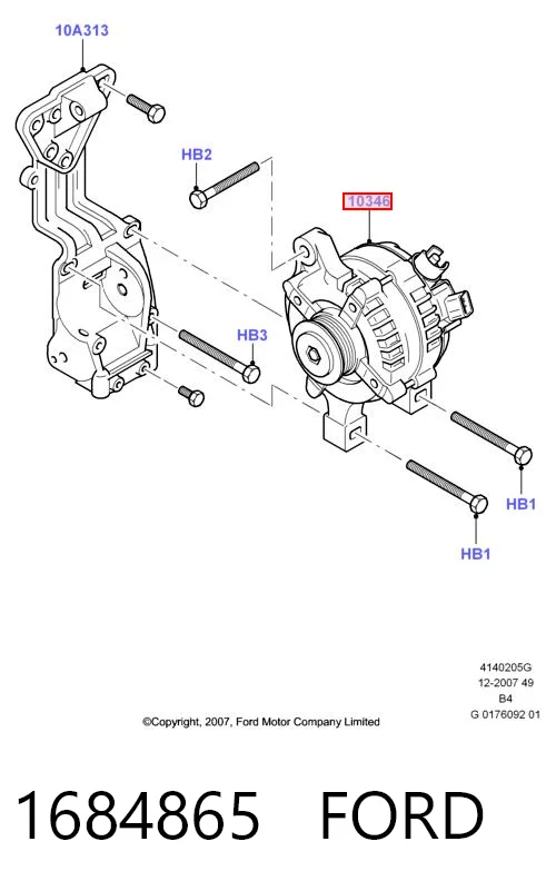 1684865 Ford Alternador de coche