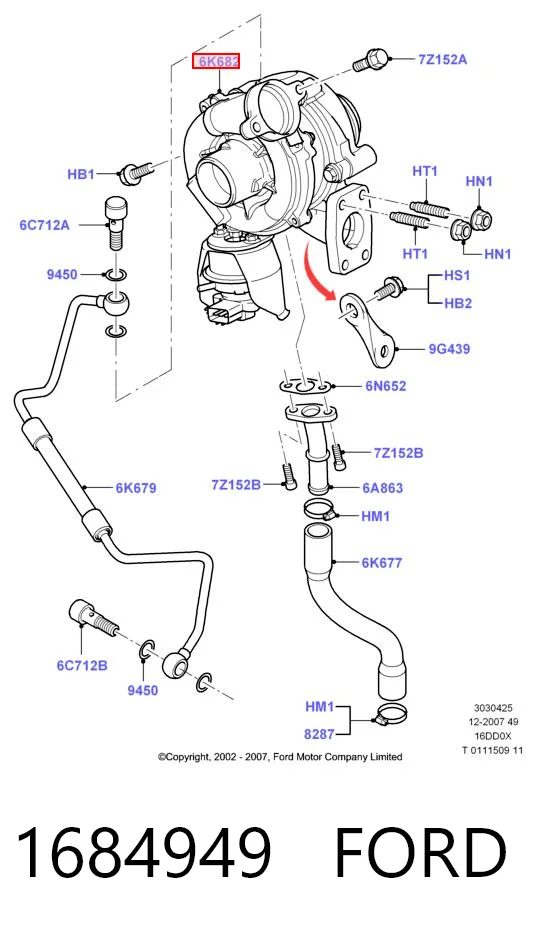 1684949 Ford Turbo para motor