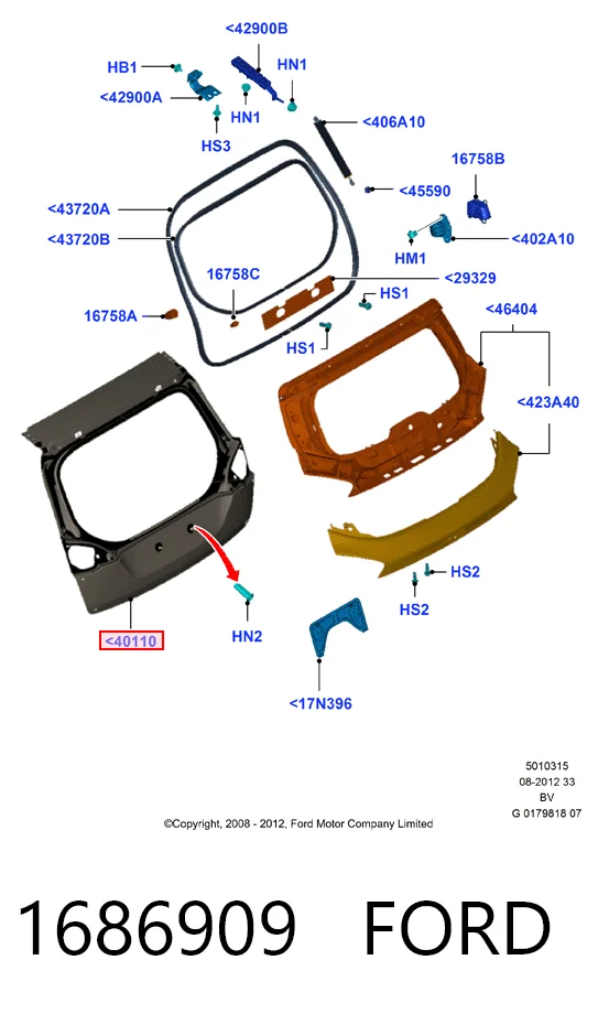  Puerta trasera Ford Kuga 1