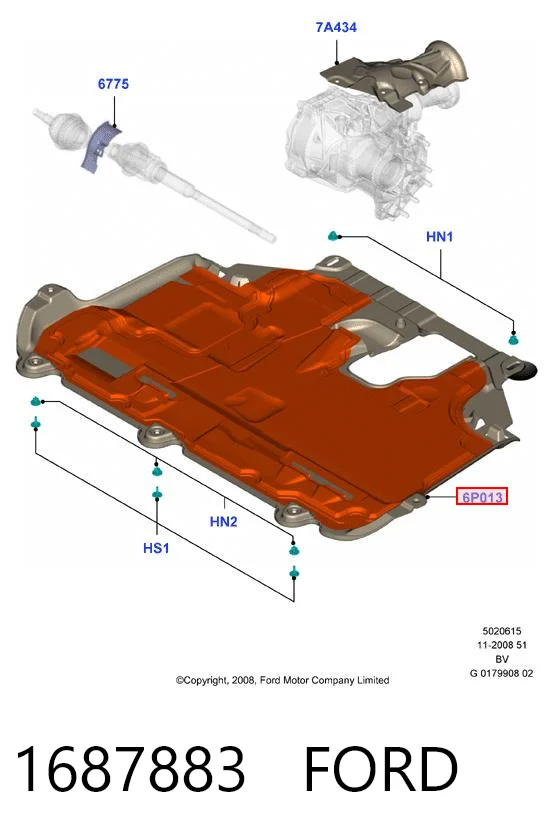 Protección motor / empotramiento para Ford Kuga CBV