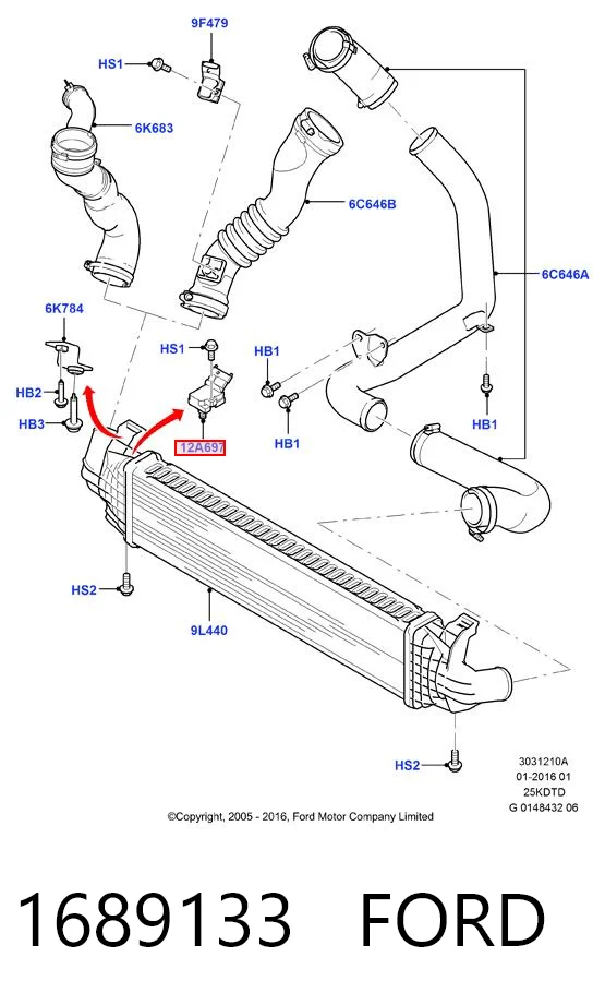 1689133 Ford Sensor De Presion Del Colector De Admision