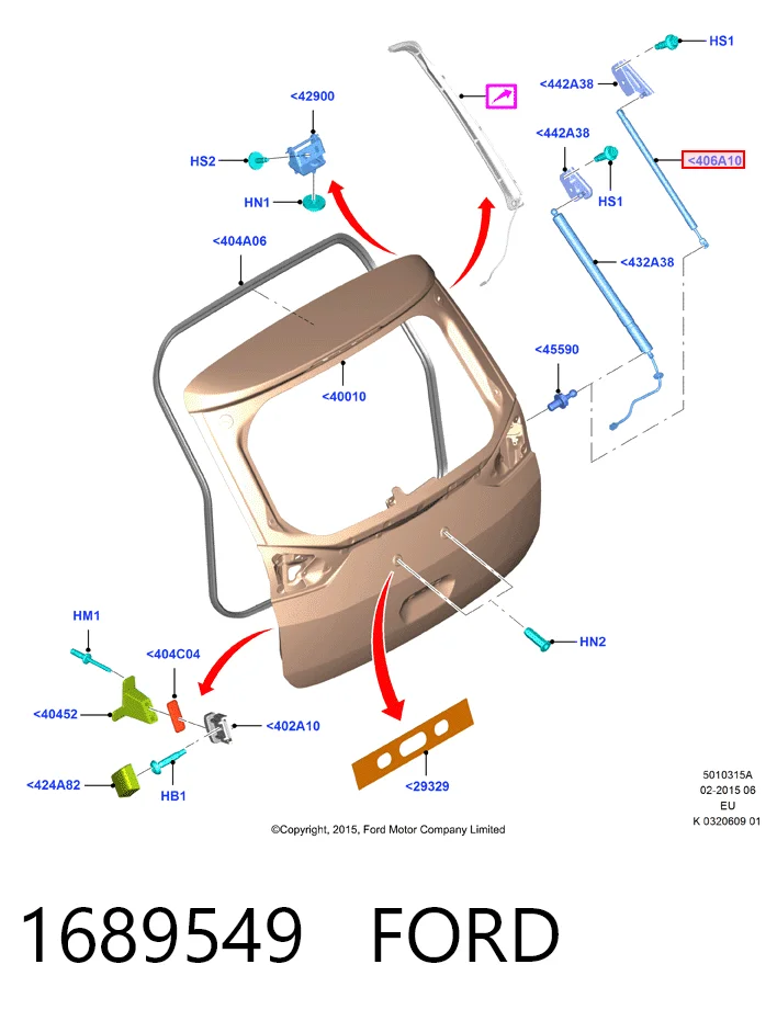 Amortiguador de porton Ford C-Max  (2010-2019)
