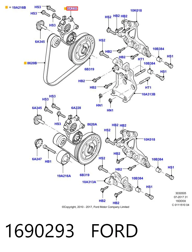 Tensor de la correa trapecial poli v Ford Fiesta VI hatchback comprar en España