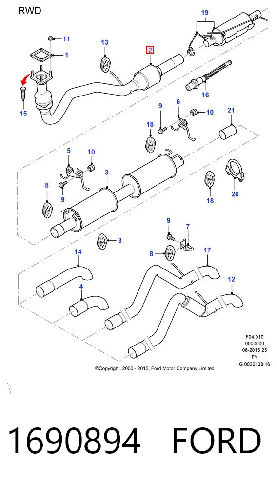 Catalizador 1690894 FORD