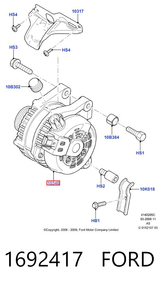 1692417 Ford Alternador de coche