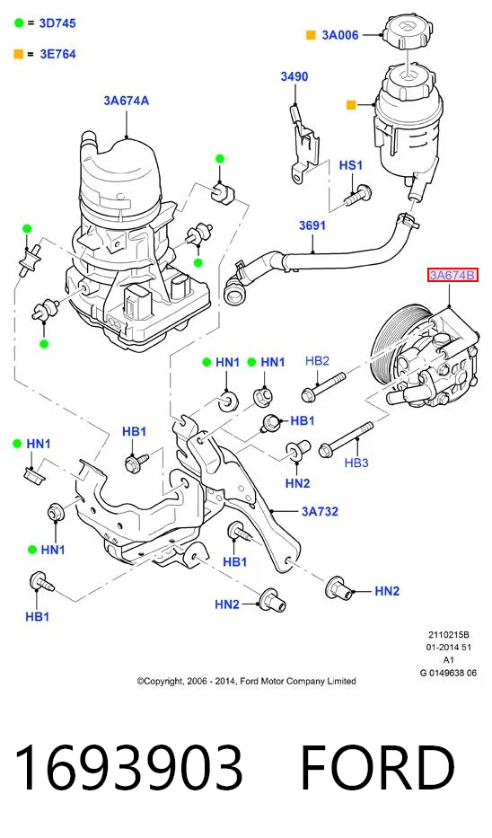 1693903 Ford Bomba hidráulica de dirección