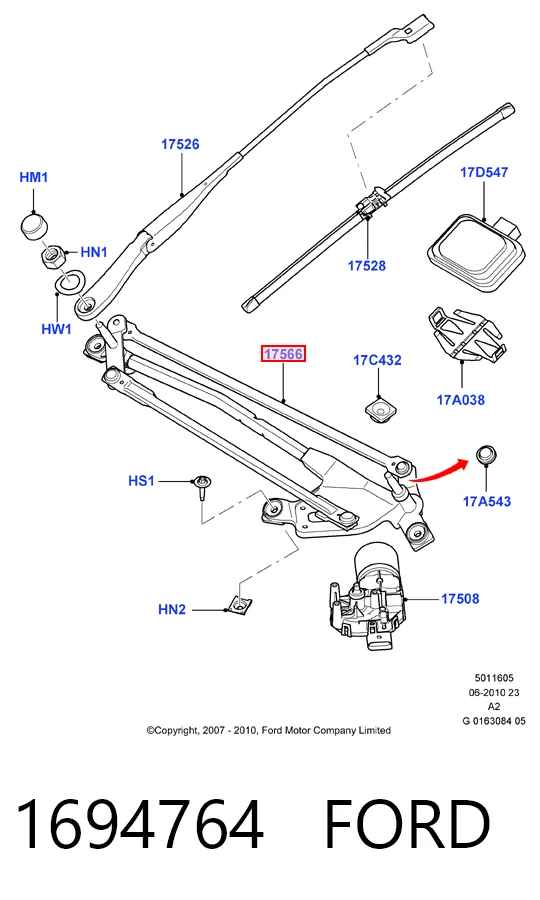 Varillaje de limpiaparabrisas para Ford Mondeo IV CA2