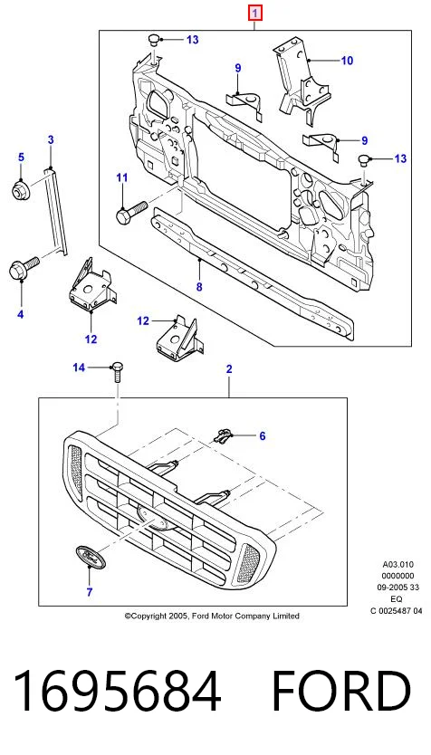 Comprar Panel de soporte del radiador y montaje de faros Ford Ranger EQ a bajo precio