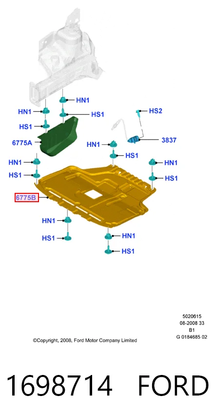 Protector antiempotramiento del motor  Ford Fiesta Mk6