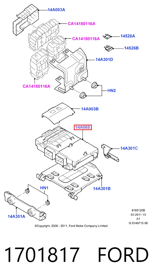 Caja reles para Ford Mondeo IV (CA2)