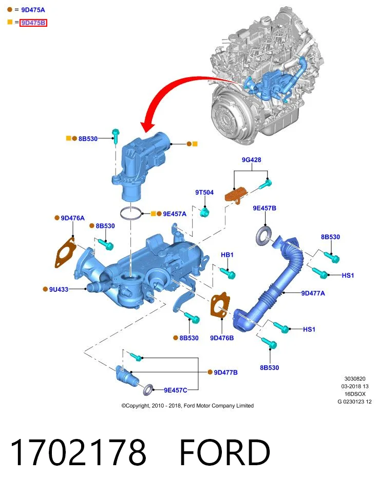 Válvula EGR para Ford Focus CB8