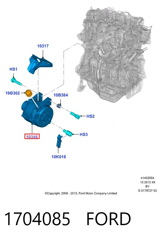Alternador FORD 1704085