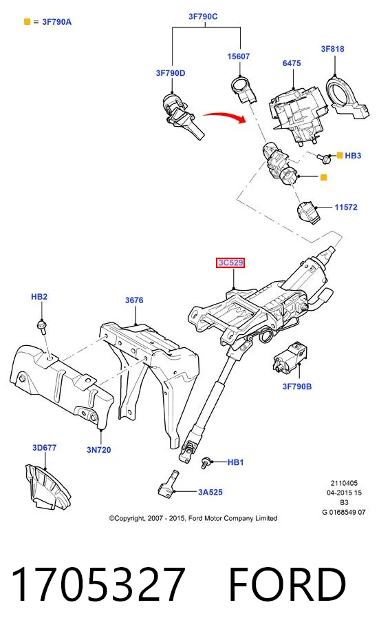 Columna de volante para Ford C-Max  DM2