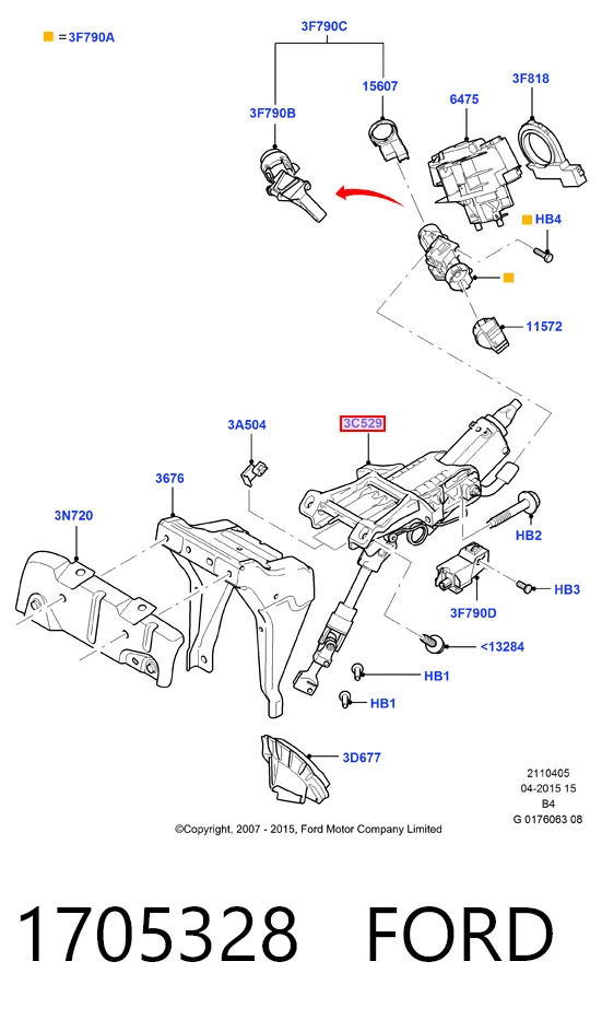 Columna de dirección Ford Focus II