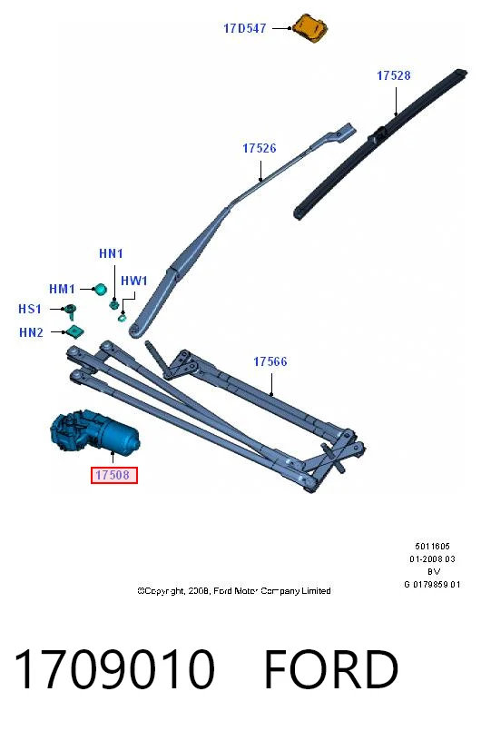 Motor del limpiaparabrisas Ford Kuga I