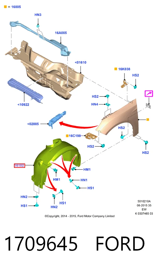 Paso rueda delantero derecho para Ford Focus III CB8