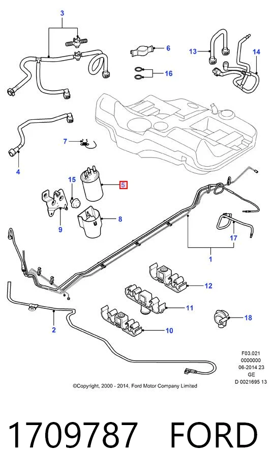 1709787 Ford Filtro de gasolina